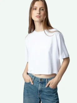 Cheap Zadig & Voltaire Lennox Cropped Tee Purewhite